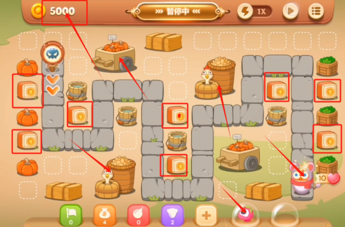 保卫萝卜3集市篇第五十四关怎么过_保卫萝卜3集市第54攻略