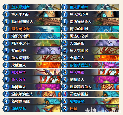 炉石传说穿越时间流任务鱼人骑卡组代码分享1