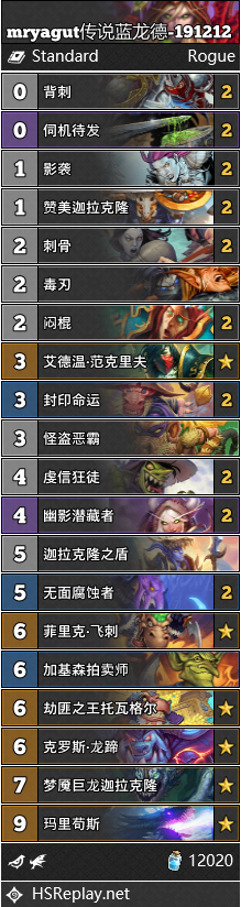 《炉石传说》巨龙降临标准登顶蓝龙贼卡组介绍1