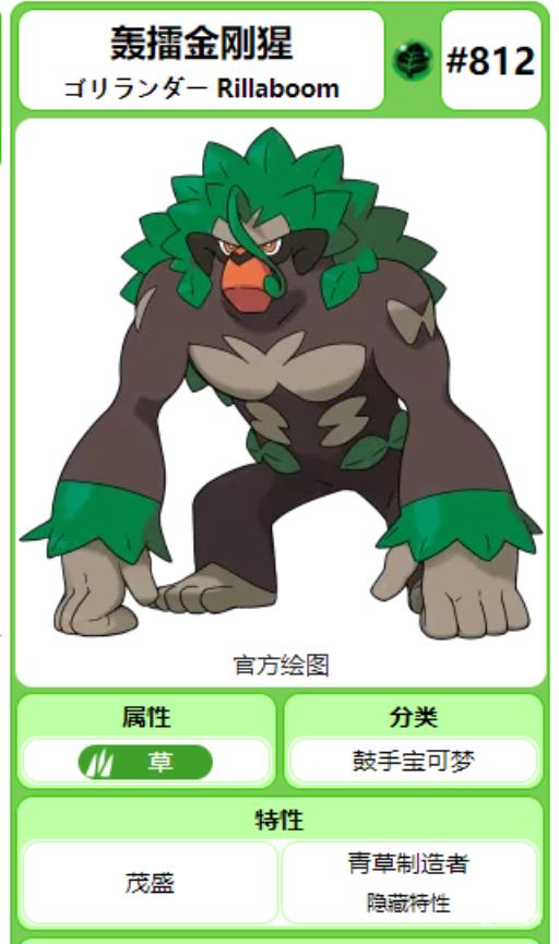 宝可梦剑盾的轰雷金刚猩性格招式怎么搭配?_宝可梦剑盾轰擂金刚猩特性