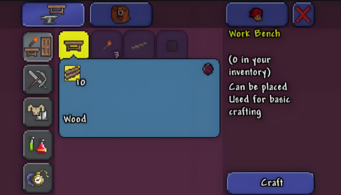 泰拉瑞亚如何做工作台1