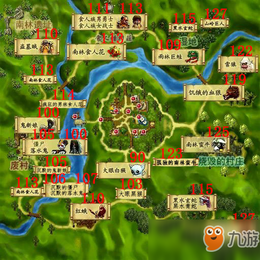 《热血江湖》怪物分布和高手怪分布图